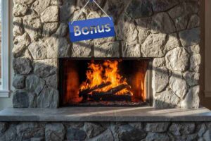 riscaldamento a legna e scritta bonus